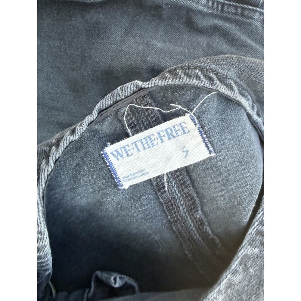 Free People We The Free High Roller Shortall Womens S Black Denim Cotton V Neck - Picture 4 of 7